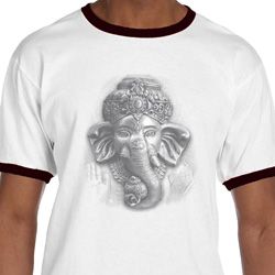 Mens Yoga Shirt 3D Ganesha Lights Ringer Tee T-Shirt