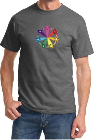 Mens Yoga Shirt 7 Chakra Circle Tee T-Shirt