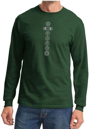 Mens Yoga Shirt 7 Chakras Meditation Long Sleeve Shirt