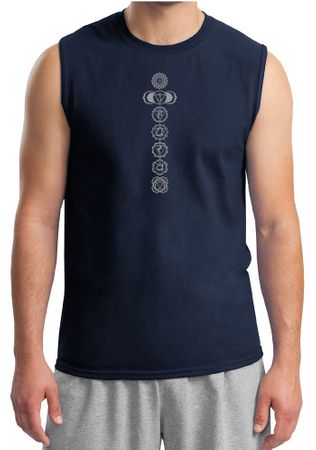 Mens Yoga Shirt 7 Chakras Meditation Muscle Shirt