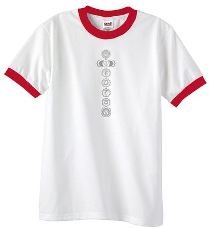 Mens Yoga Shirt 7 Chakras Meditation Ringer Shirt