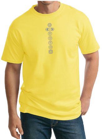 Mens Yoga Shirt 7 Chakras Meditation Tall T-shirt