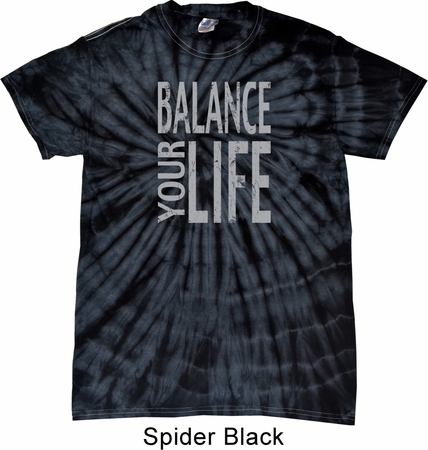 Mens Yoga Shirt Balance Your Life Spider Tie Dye Tee T-shirt