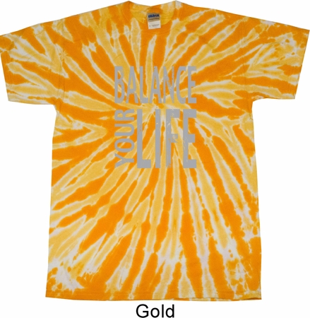 Mens Yoga Shirt Balance Your Life Twist Tie Dye Tee T-shirt