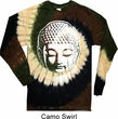 Mens Yoga Shirt Big Buddha Head Long Sleeve Tie Dye Tee T-shirt