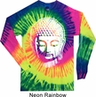 Mens Yoga Shirt Big Buddha Head Long Sleeve Tie Dye Tee T-shirt