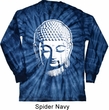Mens Yoga Shirt Big Buddha Head Long Sleeve Tie Dye Tee T-shirt