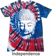 Mens Yoga Shirt Big Buddha Head Patriotic Tie Dye Tee T-shirt
