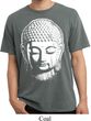 Mens Yoga Shirt Big Buddha Head Pigment Dyed Tee T-Shirt
