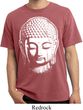 Mens Yoga Shirt Big Buddha Head Pigment Dyed Tee T-Shirt