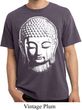 Mens Yoga Shirt Big Buddha Head Pigment Dyed Tee T-Shirt
