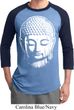 Mens Yoga Shirt Big Buddha Head Raglan Tee T-Shirt