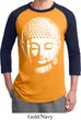 Mens Yoga Shirt Big Buddha Head Raglan Tee T-Shirt