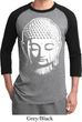 Mens Yoga Shirt Big Buddha Head Raglan Tee T-Shirt