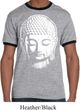 Mens Yoga Shirt Big Buddha Head Ringer Tee T-Shirt