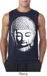 Mens Yoga Shirt Big Buddha Head Sleeveless Tee T-Shirt