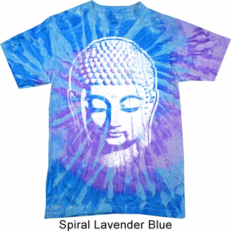 Mens Yoga Shirt Big Buddha Head Tie Dye Tee T-shirt