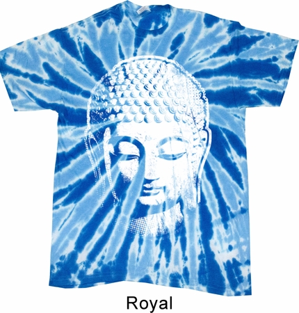 Mens Yoga Shirt Big Buddha Head Twist Tie Dye Tee T-shirt