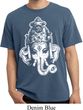 Mens Yoga Shirt BIG Ganesha Head Pigment Dyed Tee T-Shirt