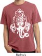 Mens Yoga Shirt BIG Ganesha Head Pigment Dyed Tee T-Shirt
