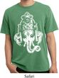 Mens Yoga Shirt BIG Ganesha Head Pigment Dyed Tee T-Shirt