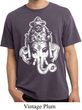 Mens Yoga Shirt BIG Ganesha Head Pigment Dyed Tee T-Shirt