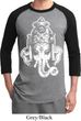 Mens Yoga Shirt BIG Ganesha Head Raglan Tee T-Shirt