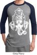 Mens Yoga Shirt BIG Ganesha Head Raglan Tee T-Shirt