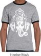 Mens Yoga Shirt BIG Ganesha Head Ringer Tee T-Shirt