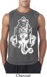 Mens Yoga Shirt BIG Ganesha Head Sleeveless Tee T-Shirt