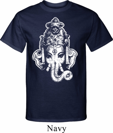 Mens Yoga Shirt BIG Ganesha Head Tall Tee T-Shirt