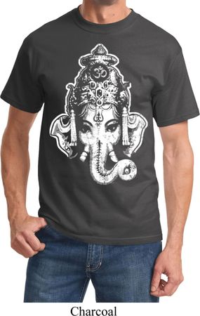 Mens Yoga Shirt BIG Ganesha Head Tee T-Shirt