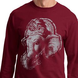 Mens Yoga Shirt BIG Ganesha Profile Long Sleeve Tee T-Shirt
