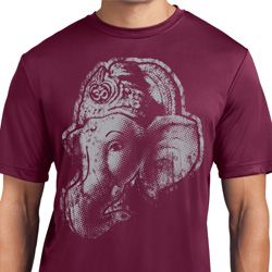 Mens Yoga Shirt BIG Ganesha Profile Moisture Wicking Tee T-Shirt