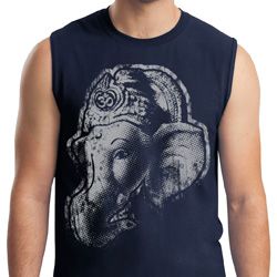 Mens Yoga Shirt BIG Ganesha Profile Muscle Tee T-Shirt
