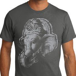 Mens Yoga Shirt BIG Ganesha Profile Organic Tee T-Shirt