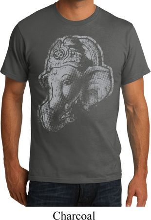 Mens Yoga Shirt BIG Ganesha Profile Organic Tee T-Shirt