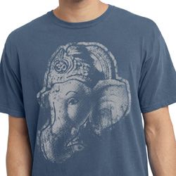 Mens Yoga Shirt BIG Ganesha Profile Pigment Dyed Tee T-Shirt