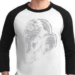 Mens Yoga Shirt BIG Ganesha Profile Raglan Tee T-Shirt