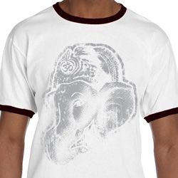 Mens Yoga Shirt BIG Ganesha Profile Ringer Tee T-Shirt