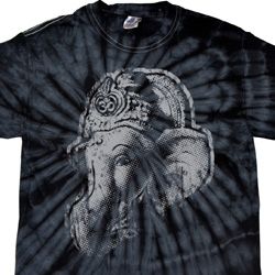 Mens Yoga Shirt BIG Ganesha Profile Spider Tie Dye Tee T-shirt