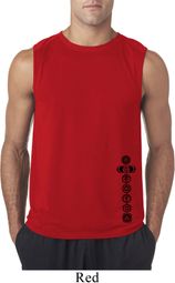 Mens Yoga Shirt Black 7 Chakras Bottom Print Sleeveless Tee T-Shirt
