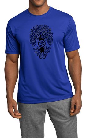 Mens Yoga Shirt Black Bodhi Tree Moisture Wicking Tee T-Shirt