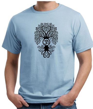 Mens Yoga Shirt Black Bodhi Tree Organic Tee T-Shirt