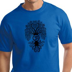 Mens Yoga Shirt Black Bodhi Tree Tall Tee T-Shirt