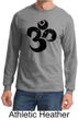 Mens Yoga Shirt Black Distressed OM Long Sleeve Tee T-Shirt