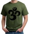 Mens Yoga Shirt Black Distressed OM Organic Tee T-Shirt
