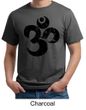 Mens Yoga Shirt Black Distressed OM Organic Tee T-Shirt
