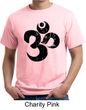 Mens Yoga Shirt Black Distressed OM Organic Tee T-Shirt