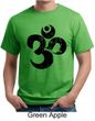 Mens Yoga Shirt Black Distressed OM Organic Tee T-Shirt